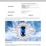 1.22ct Oval Blue Montana Sapphire Scalloped Antique Style Diamond Halo Ring in 14k Yellow Gold