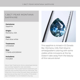 1.36CT PEAR MONTANA SAPPHIRE, PARTI BLUE WHITE, 7.76X6.42X3.89MM, UNTREATED
