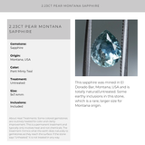 2.23CT PEAR MONTANA SAPPHIRE, PARTI MINTY TEAL, 9X7.4MM, UNTREATED
