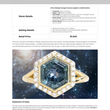 2.70ct Midnight Hexagon Montana Sapphire and Diamond Halo Bezel Set Split Shank Ring In 18k Yellow Gold