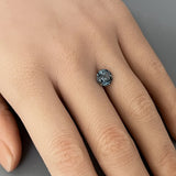 1.75CT ROUND PRECISION CUT MONTANA SAPPHIRE, TEAL, 7.2MM