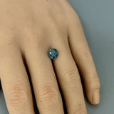 2.01CT ROUND PRECISION CUT MONTANA SAPPHIRE, TEAL, 7.4x5mm