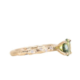 Evergreen 4-Prong Solitaire with Embedded Diamonds, Stackable - Setting