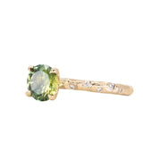 Evergreen 4-Prong Solitaire with Embedded Diamonds, Stackable - Setting