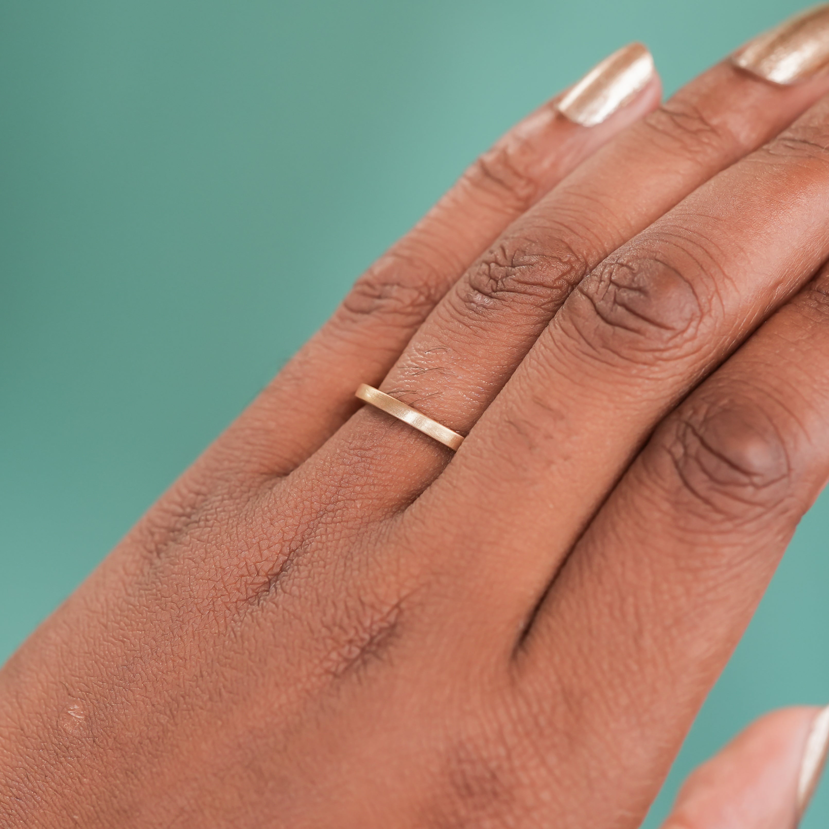 Modern Flat Wedding Band