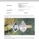 GIA 1.0ct Natural Pear Diamond and Geo Montana Sapphire Two Tone Toi Et Moi Ring in 18k Yellow Gold and Platinum