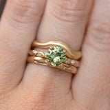 Evergreen 4-Prong Solitaire with Embedded Diamonds, Stackable - Setting