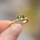 Evergreen 4-Prong Solitaire with Embedded Diamonds, Stackable - Setting