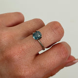 1.94CT ELONGATED CUSHION MONTANA SAPPHIRE, OCEAN BLUE TEAL, 7.62X6.32X4.84MM, UNTREATED