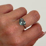 3.14CT BRILLIANT HEART MONTANA SAPPHIRE, AQUA BLUE GREEN, 9.14X4.98MM, UNTREATED