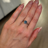 2.03CT EMERALD CUT MONTANA SAPPHIRE, BI-COLOR PARTI ROYAL BLUE WHITE, 6.90X5.68X4.73MM