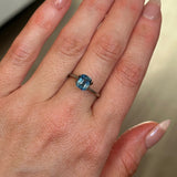 2.03CT EMERALD CUT MONTANA SAPPHIRE, BI-COLOR PARTI ROYAL BLUE WHITE, 6.90X5.68X4.73MM
