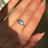 2.03CT EMERALD CUT MONTANA SAPPHIRE, BI-COLOR PARTI ROYAL BLUE WHITE, 6.90X5.68X4.73MM