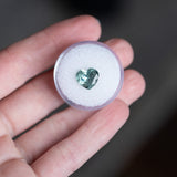 3.14CT BRILLIANT HEART MONTANA SAPPHIRE, AQUA BLUE GREEN, 9.14X4.98MM, UNTREATED