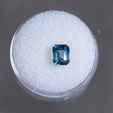 2.03CT EMERALD CUT MONTANA SAPPHIRE, BI-COLOR PARTI ROYAL BLUE WHITE, 6.90X5.68X4.73MM