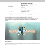 0.85ct Oval Precision Cut Ocean Blue Montana Sapphire Evergreen Carved 4 Prong Solitaire in 14k Yellow Gold