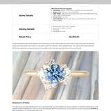 0.87ct Periwinkle Purple-Blue Round Montana Sapphire and Diamond Asymmetrical Cluster Ring in 14k Yellow Gold