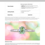 0.89ct Oval Precision Cut Spring Green Montana Sapphire Evergreen Carved 4 Prong Solitaire in 14k White Gold