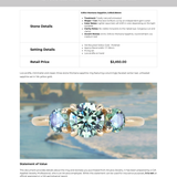 0.91ct Round Unheated Teal Green Montana Sapphire and Montana Sapphire Side Three Stone Ring in 14k Yellow Gold