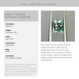 0.99CT CUSHION MONTANA SAPPHIRE, LIGHT TEAL, 6MM, UNTREATED, EARLY ACCESS