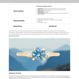 1.03ct Round Montana Sapphire and Princess Cut Diamond Rapids Low Profile Ring in 14k Yellow Gold