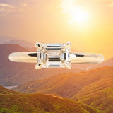 East - West Plain Classic 4-Prong Solitaire- Setting