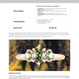 1.12ct Oval Parti Montana and Green Oval Sapphire Three Stone Ring in 14k Yellow Gold