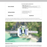 1.14ct Emerald Cut Parti Montana Sapphire Low Profile Bezel Solitaire Ring with Pavé Set Diamonds in 14k Green Gold