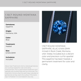 1.15CT ROUND MONTANA SAPPHIRE, BLUE, 6.14X4.12MM