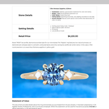 1.19ct Ocean Blue Precision Cut Montana Sapphire and Princess Cut Diamond Rapids Low Profile Ring in 14k Yellow Gold