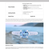 1.21ct Double Cut Montana Sapphire Four Prong Low Profile Vintage Style Milgrain and Diamond Ring in 14k White Gold