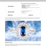 1.22ct Oval Blue Montana Sapphire Scalloped Antique Style Diamond Halo Ring in 14k Yellow Gold