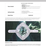 1.23ct Minty Montana Sapphire Double Diamond Halo Ring in 14K White Gold