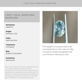 1.30CT OVAL MONTANA SAPPHIRE, LIGHT SKY BLUE, 8.35X5.71X3.62MM