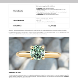 1.30ct Untreated Precision Cut Round Light Teal Montana Sapphire Classic 4 Prong Solitaire in 18k Yellow Gold