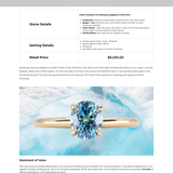 1.32ct Precision Cut Oval Teal Montana Sapphire Classic 4 Prong Solitaire in 14k Yellow Gold