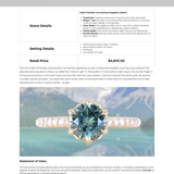 1.33ct Precision Cut Teal Round Montana Sapphire Lotus Six Prong Solitaire with Diamonds in 14k Yellow Gold