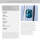 1.34CT RADIANT PRECISION CUT MONTANA SAPPHIRE, DARK TEAL, 6.76X5.18X4.28MM