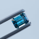 1.36CT EMERALD CUT MONTANA SAPPHIRE, BLUE, 6.6X4.9MM