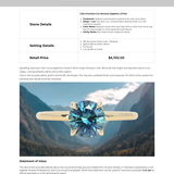 1.43ct Round Precision Cut Teal Montana Sapphire Classic 4 Prong Solitaire in 18k Yellow Gold