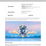 1.49ct Oval Untreated Montana Sapphire Scallop Cup Solitaire in 14k Yellow Gold
