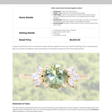 1.60ct Round Green Untreated Montana Sapphire and Lab Grown Marquise Diamond Cluster Ring in 14k Yellow Gold