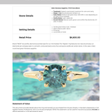 1.62ct Round Teal Green Montana Sapphire and Princess Cut Diamond Rapids Low Profile Ring in 18k Yellow Gold