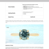 1.66ct Round Untreated Montana Sapphire Four Prong Cathedral Solitaire in 18k Yellow Gold