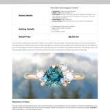 1.73ct Trillion Teal Blue Untreated Montana Sapphire and Natural Diamond Mountainscape Ring in 14k Yellow Gold