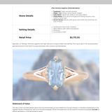 1.75ct Barion Shape Fantasy Cut Carved Montana Sapphire Split Shank Hidden Halo Six Prong Solitaire in 14k Yellow Gold