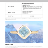 1.90ct Untreated Square Radiant Montana Sapphire Low Profile Bezel Ring with Milgrain in 14k Yellow Gold