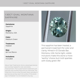 1.93CT OVAL MONTANA SAPPHIRE, MEDIUM GREEN TEAL WITH YELLOW, 8X7.1X4.76MM