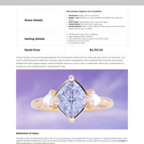 1.93ct Untreated Fantasy Cut Montana Sapphire and Diamond  Antique Milgrain Three Stone Low Profile Ring in 14k Yellow Gold