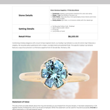 1.94ct Oval Precision Cut Untreated Blue Montana Sapphire Scallop Cup Solitaire in 14k Yellow Gold